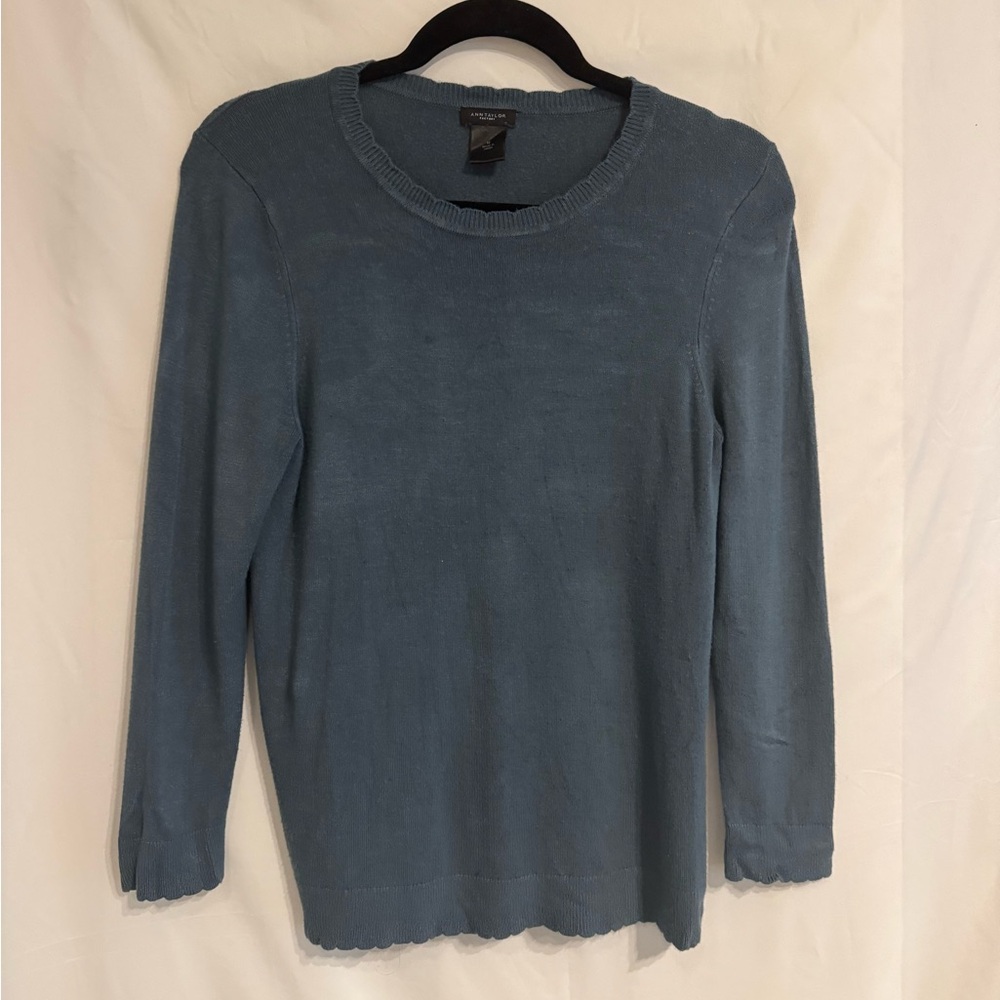 Ann Taylor Factory Teal Knit Top